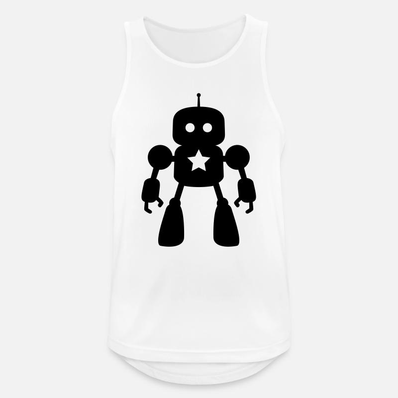 Roboter mit Stern KI Sci-Fi Nerd - Männer Tank Top atmungsaktiv - Weiß