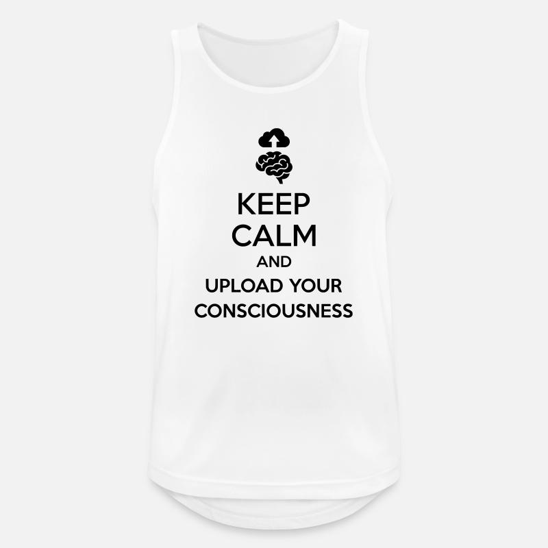 Upload Your Consciousness - Sarcastic Tech Joke - Men's Breathable Tank Top - white