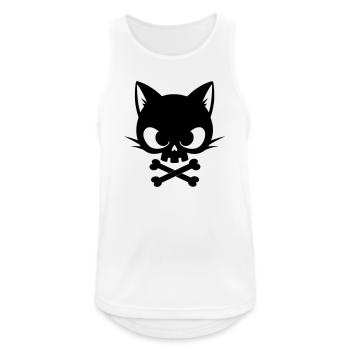 Cat Skull with Bones | Gothic Cute Icon - Men's Breathable Tank Top - white - Front - Nick (188cm)