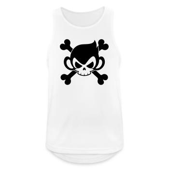 Funny skull monkey with crossed bones - Men's Breathable Tank Top - white - Front - Nick (188cm)
