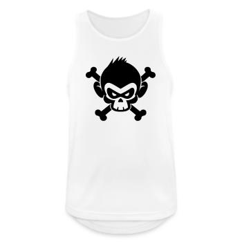 Skull monkey with crossed bones - Men's Breathable Tank Top - white - Front - Nick (188cm)