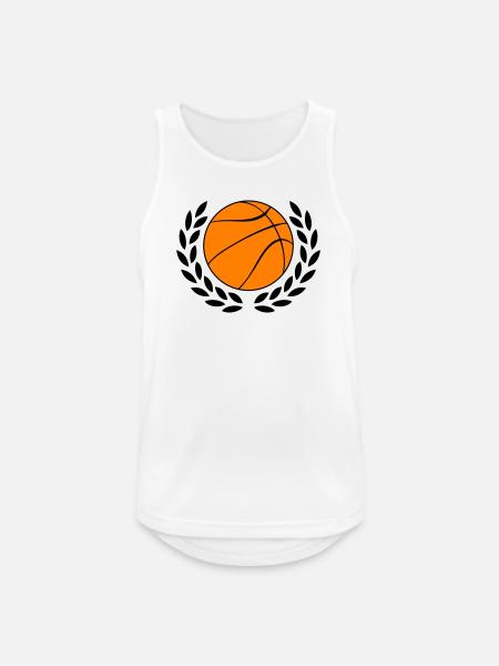Basketball icon in bold orange - Men's Breathable Tank Top - white