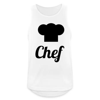 Koch – Küche – Koch - Männer Tank Top atmungsaktiv - Weiß - Vorne - Nick (188cm)