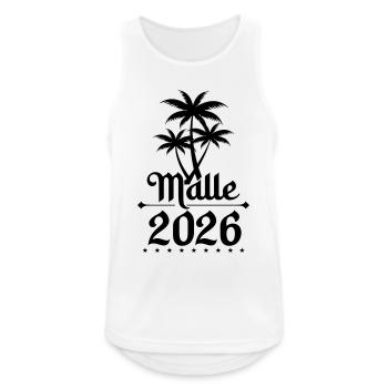 Malle 2026 - Männer Tank Top atmungsaktiv - Weiß - Vorne - Nick (188cm)