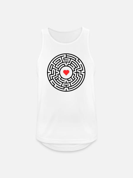 Labyrinth Heart Maze - Men's Breathable Tank Top - white