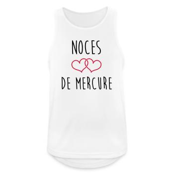 Noces de mercure 38 ans de mariage - Débardeur respirant Homme - blanc - Devant - Nick (188cm)