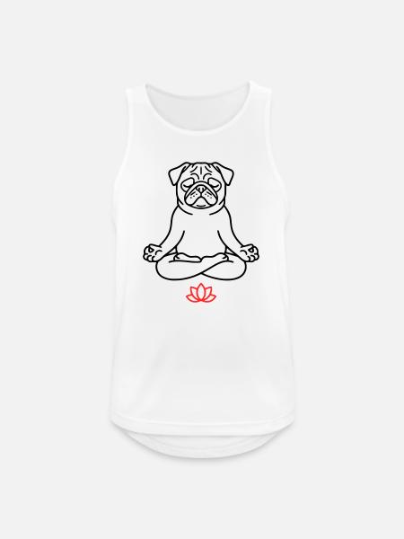 Mops Hund Zen Ausmalbild - Männer Tank Top atmungsaktiv - Weiß