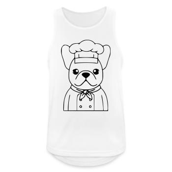 Résumé du Frenchie Chef Baker - Débardeur respirant Homme - blanc - Devant - Nick (188cm)