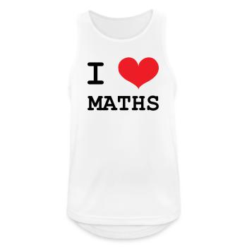 J'aime les Maths : Tee-shirt Passion Mathématiques - Débardeur respirant Homme - blanc - Devant - Nick (188cm)