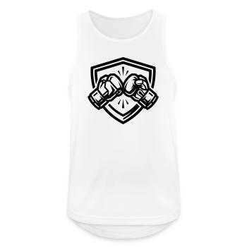Boxhandschuhe Wappen - Männer Tank Top atmungsaktiv - Weiß - Vorne - Nick (188cm)
