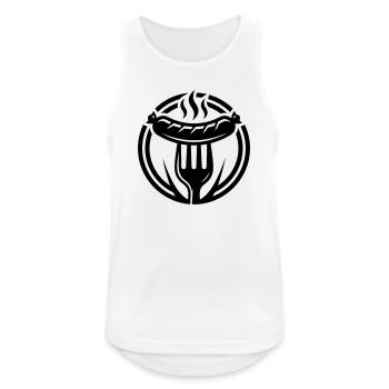 Wurst Bratwurst Symbol - Männer Tank Top atmungsaktiv - Weiß - Vorne - Nick (188cm)