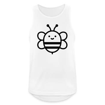 Abeille Minimaliste Souriante - Débardeur respirant Homme - blanc - Devant - Nick (188cm)