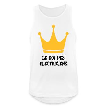 Le Roi des Électriciens : Maître de la Tension - Débardeur respirant Homme - blanc - Devant - Nick (188cm)