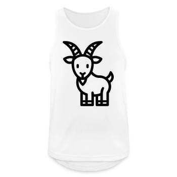 Ziege - Männer Tank Top atmungsaktiv - Weiß - Vorne - Nick (188cm)