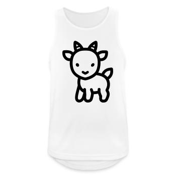 Ziege - Männer Tank Top atmungsaktiv - Weiß - Vorne - Nick (188cm)