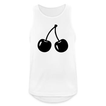 Silhouette cerise – Motif de fruits sucrés - Débardeur respirant Homme - blanc - Devant - Nick (188cm)