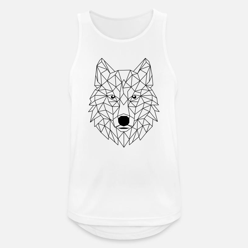 Wolf Polygon - Men's Breathable Tank Top - white