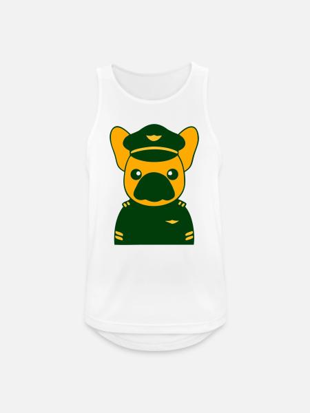 Frenchie Pilot Captain Uniform - Men's Breathable Tank Top - white