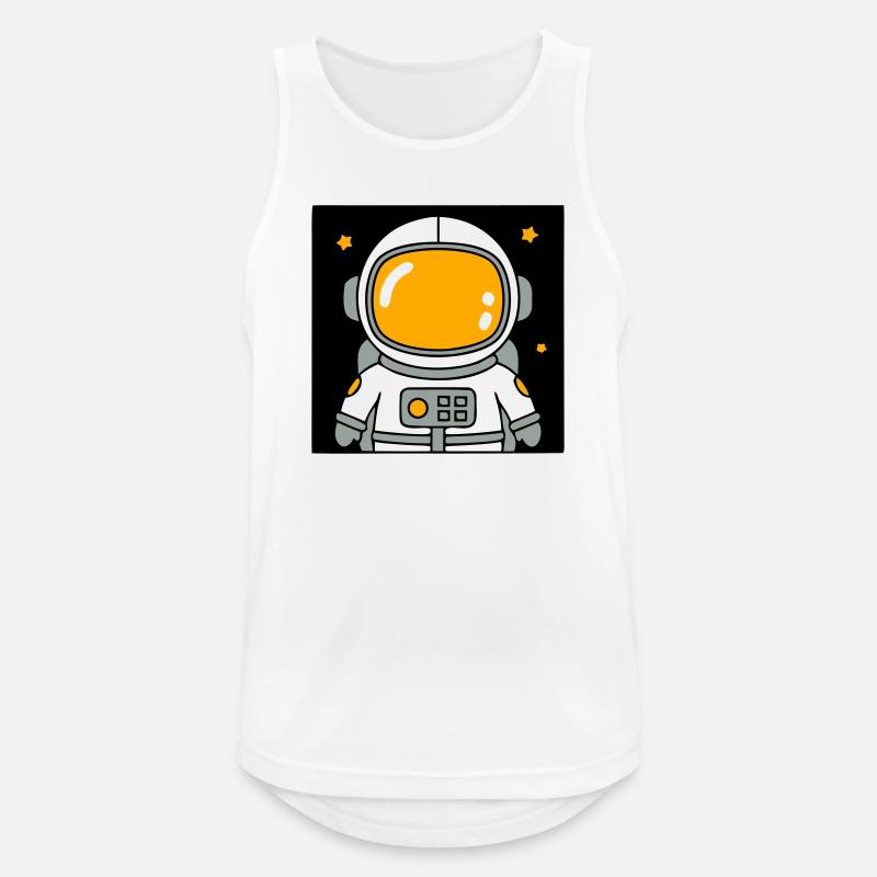 Frenchie Astronaut Weltraum Bunt - Männer Tank Top atmungsaktiv - Weiß