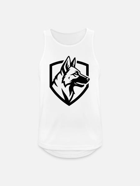 German Shepherd Crest Shield Security - Men's Breathable Tank Top - white