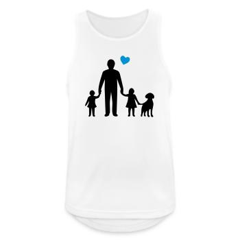 Silhouette du chien du Père et des enfants - Débardeur respirant Homme - blanc - Devant - Nick (188cm)