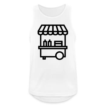 chariot street food - Débardeur respirant Homme - blanc - Devant - Nick (188cm)
