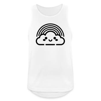 Regenbogen - Männer Tank Top atmungsaktiv - Weiß - Vorne - Nick (188cm)