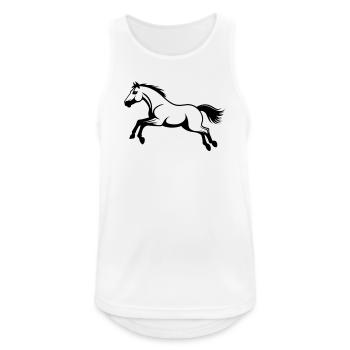 Pferdestil-Sprung - Männer Tank Top atmungsaktiv - Weiß - Vorne - Nick (188cm)
