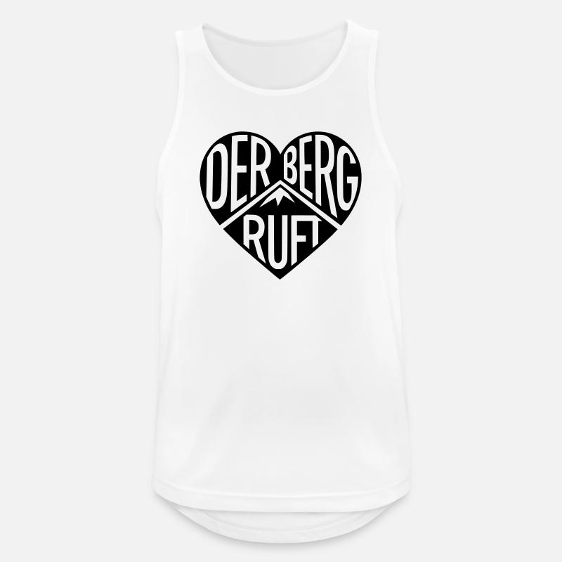 Der Berg ruft Herzprint - Männer Tank Top atmungsaktiv - Weiß