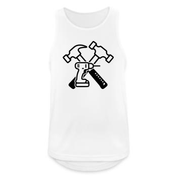 Werkzeug Hämmer Bohrer Outline - Männer Tank Top atmungsaktiv - Weiß - Vorne - Nick (188cm)