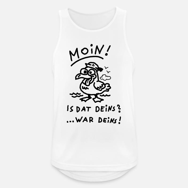 Moin Möwe War Deins Lustiger Spruch  - Männer Tank Top atmungsaktiv - Weiß