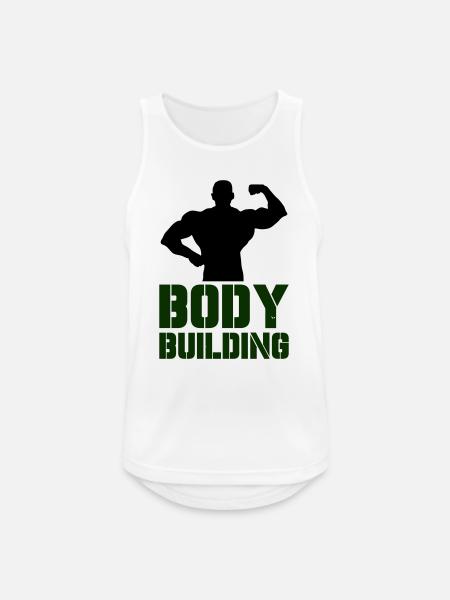 Powerful Bodybuilding Typography - Men's Breathable Tank Top - white
