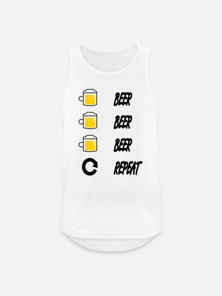 Bier Bier Bier Wiederholung - Männer Tank Top atmungsaktiv - Weiß