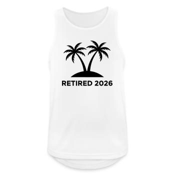 Logo retraité de Pension Island 2026 - Débardeur respirant Homme - blanc - Devant - Nick (188cm)
