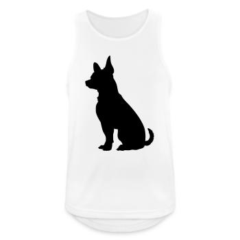 Hund - Männer Tank Top atmungsaktiv - Weiß - Vorne - Nick (188cm)