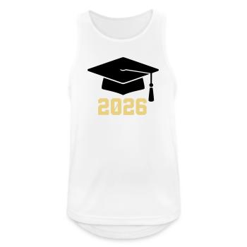Diplômé 2026 Bachelor Hat - Débardeur respirant Homme - blanc - Devant - Nick (188cm)