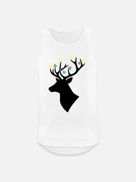 Hirschkopf Schmetterling Bunt - Männer Tank Top atmungsaktiv - Weiß