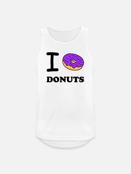 I Love Donuts - Männer Tank Top atmungsaktiv - Weiß