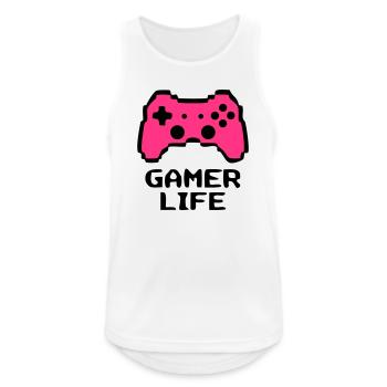 Knalliger Gamer Life Controller - Männer Tank Top atmungsaktiv - Weiß - Vorne - Nick (188cm)