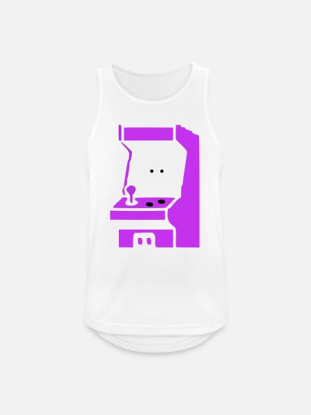 Arcade Silhouette Slot Machine - Men's Breathable Tank Top - white