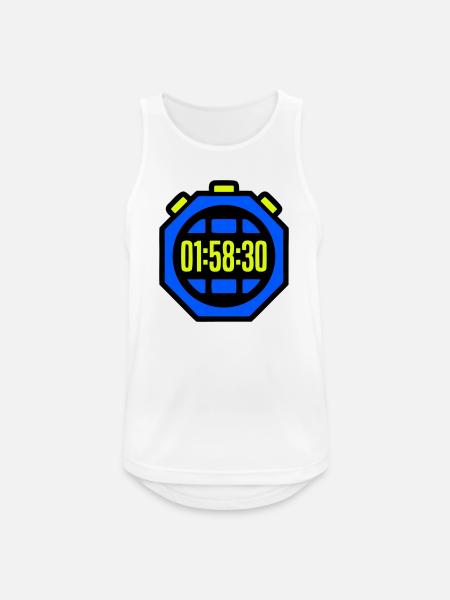 Stopwatch Best Time Half Marathon - Men's Breathable Tank Top - white