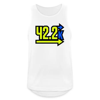  Stolzer 42.2k Marathon Finisher - Männer Tank Top atmungsaktiv - Weiß - Vorne - Nick (188cm)
