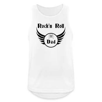 Dad Rock and Roll Skull Wings - Men's Breathable Tank Top - white - Front - Nick (188cm)