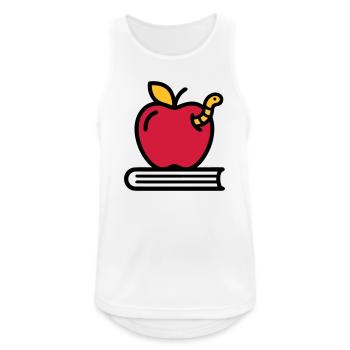 Apfel Buch Wurm Grundschule - Männer Tank Top atmungsaktiv - Weiß - Vorne - Nick (188cm)