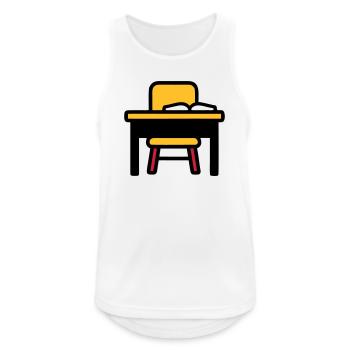 Schulbank Tisch Lernen Prüfungen - Männer Tank Top atmungsaktiv - Weiß - Vorne - Nick (188cm)