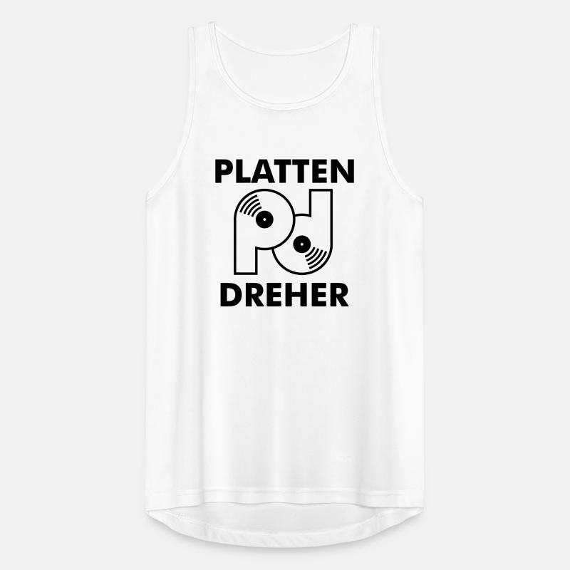 Plattendreher Logo mit Schriftzug Männer Tank Top atmungsaktiv