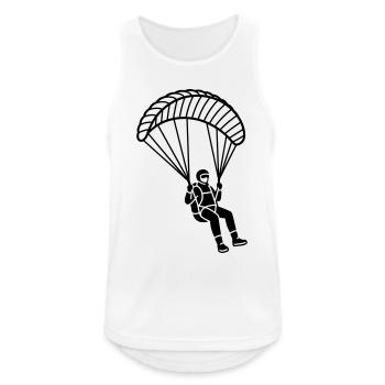Gleitschirmfliegen - Männer Tank Top atmungsaktiv - Weiß - Vorne - Nick (188cm)