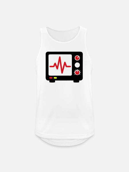 ECG Monitor Heartbeat Medicine - Men's Breathable Tank Top - white