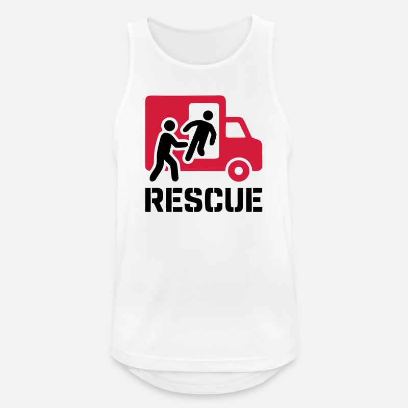 Rescue Rettungsdienst Einsatz - Männer Tank Top atmungsaktiv - Weiß