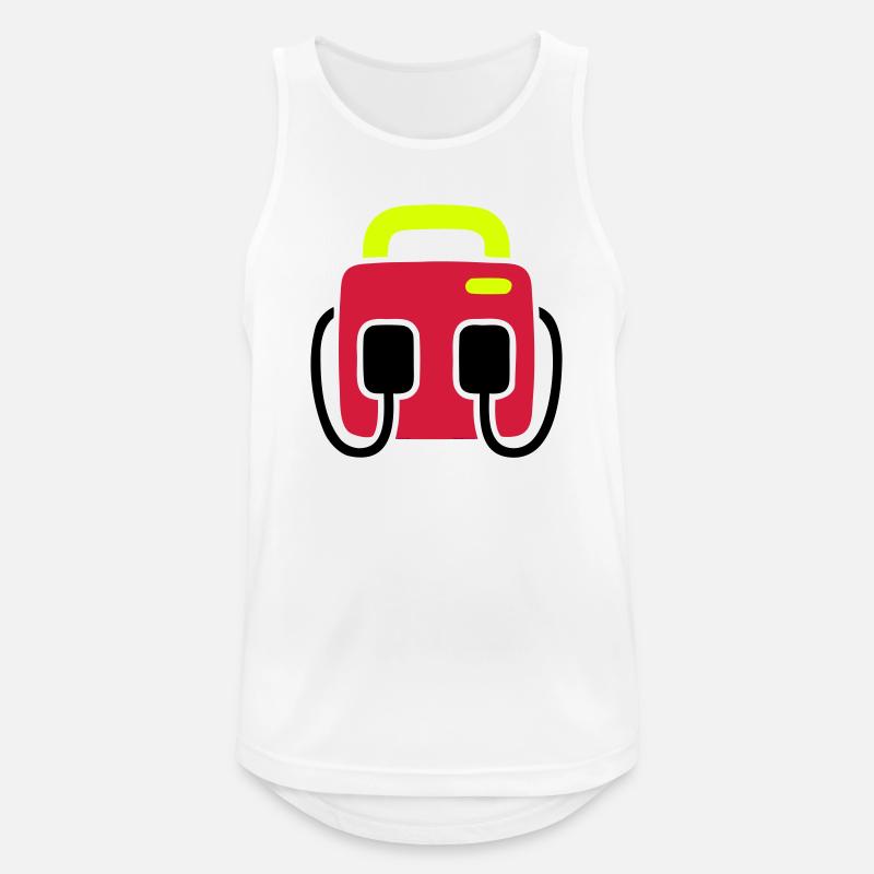 Defibrillator AED First Aid - Men's Breathable Tank Top - white